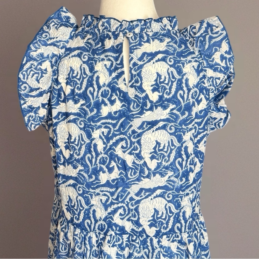 The Fox and the Mermaid Blue Calla Ruffle Dress Size M - Picture 6 of 13
